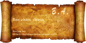 Beczkes Anna névjegykártya