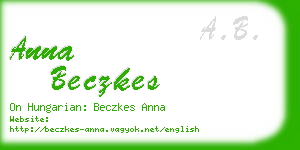 anna beczkes business card